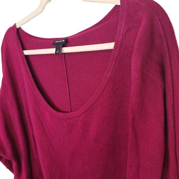 Torrid Womens 2X Red Dolman Sleeves Scoop Neck Ruched Sides Tunic Sweater - Picture 6 of 9